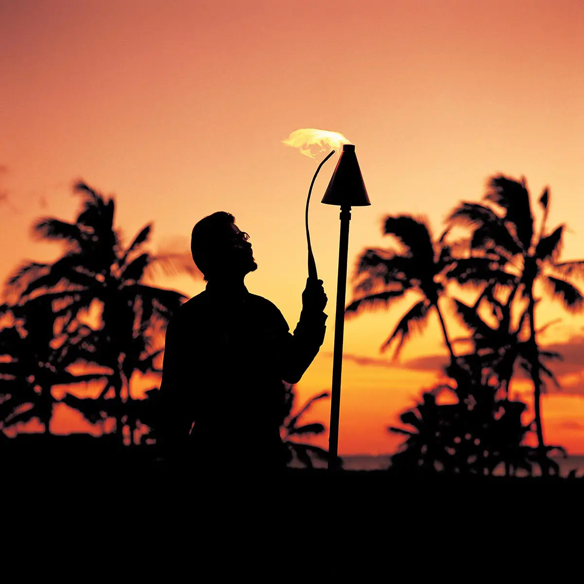 Traditional Copper Hawaiian Tiki Torch Natural Gas hawaiian tiki torch