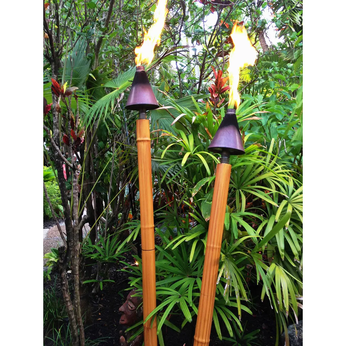 Traditional Copper Hawaiian Tiki Torch Natural Gas hawaiian tiki torch